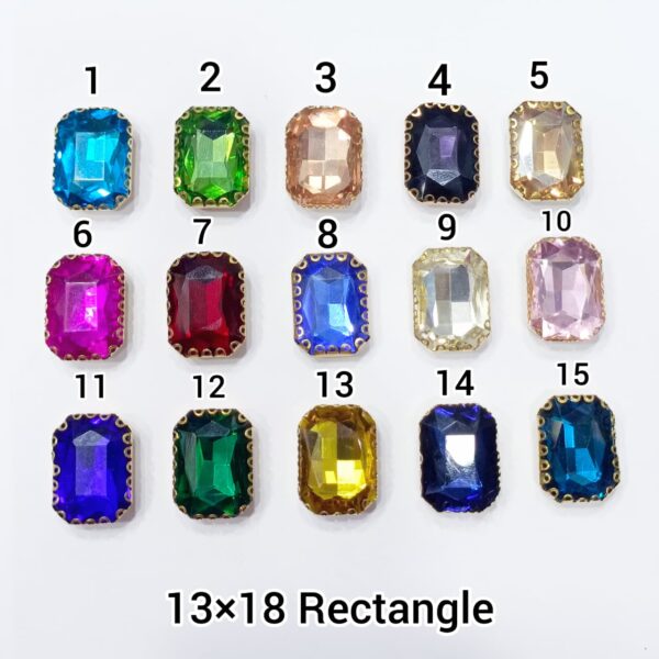 RECTANGLE STONES 13*18mm (12 PCS PACK)